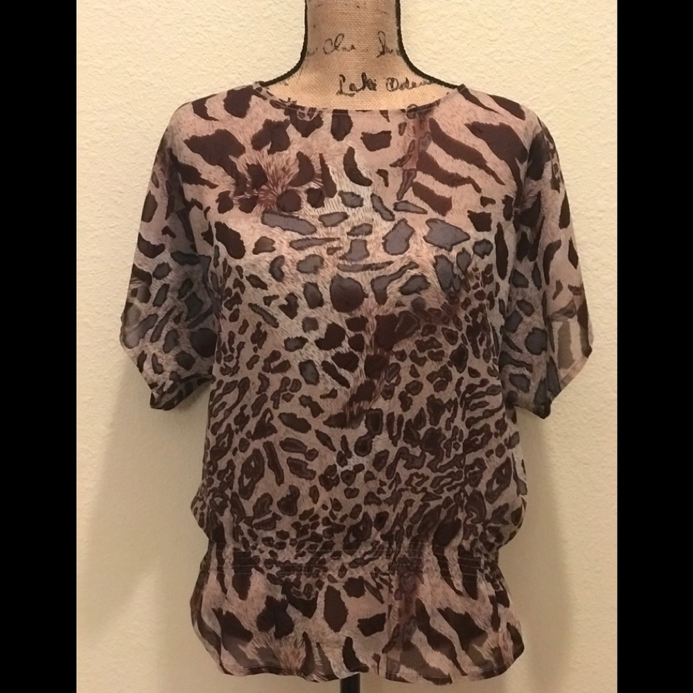 Leopard Print Blouse - Size M